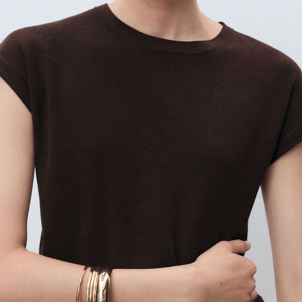 MANGO - Sweater Algodón Punto Manga Corta Mujer Mango