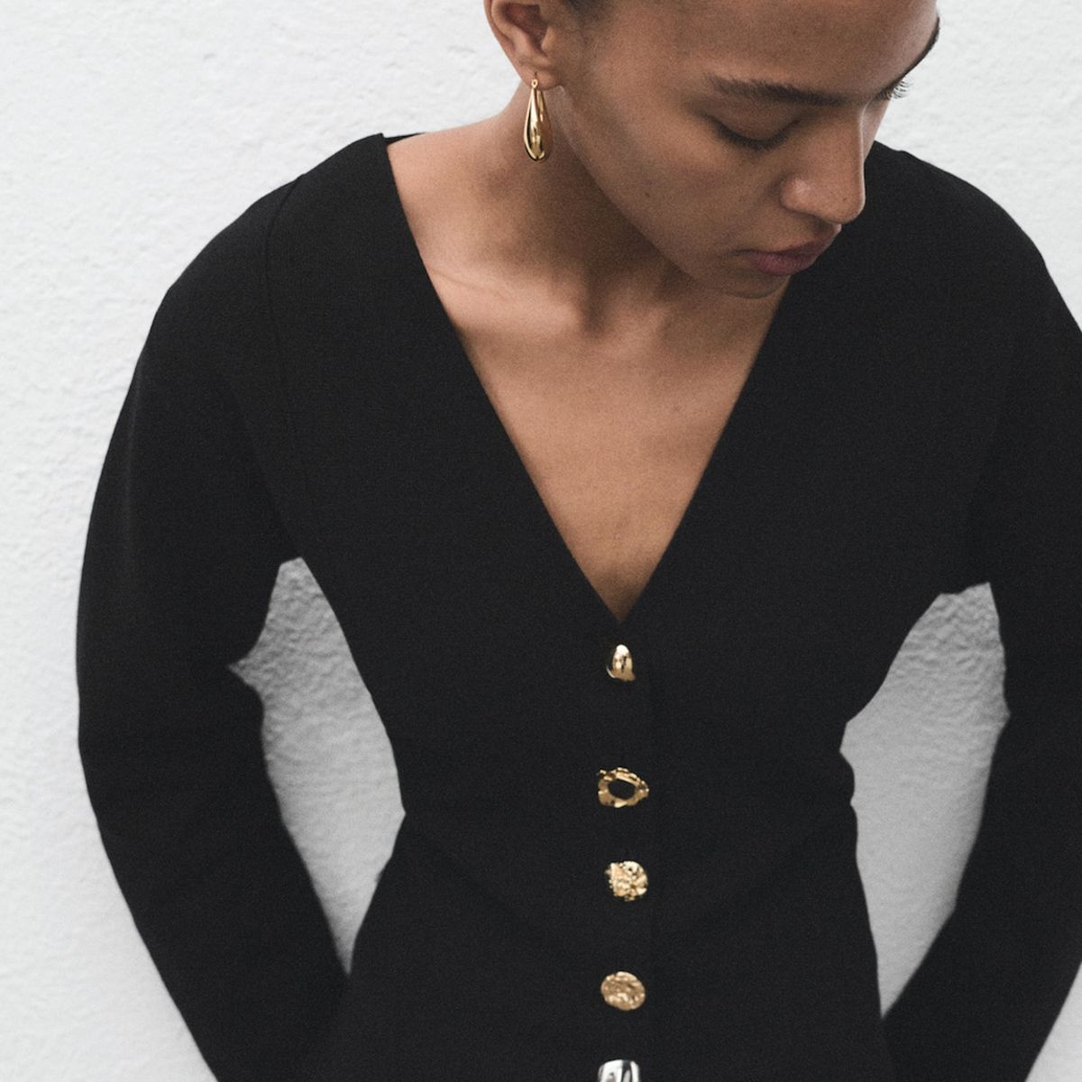 MANGO - Chaqueta Punto Botones Joya Mujer Mango