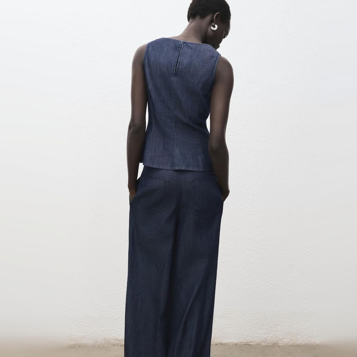 MANGO - Polera Crop Denim Mujer Mango