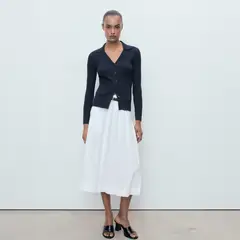 MANGO - Chaleco Solapas Canalé Mujer