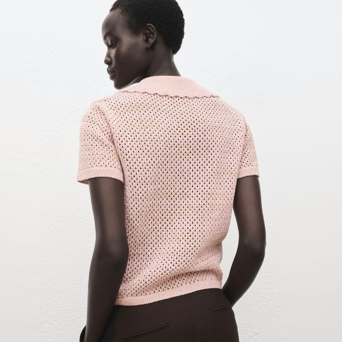 MANGO - Sweater Crochet Lurex Mujer Mango