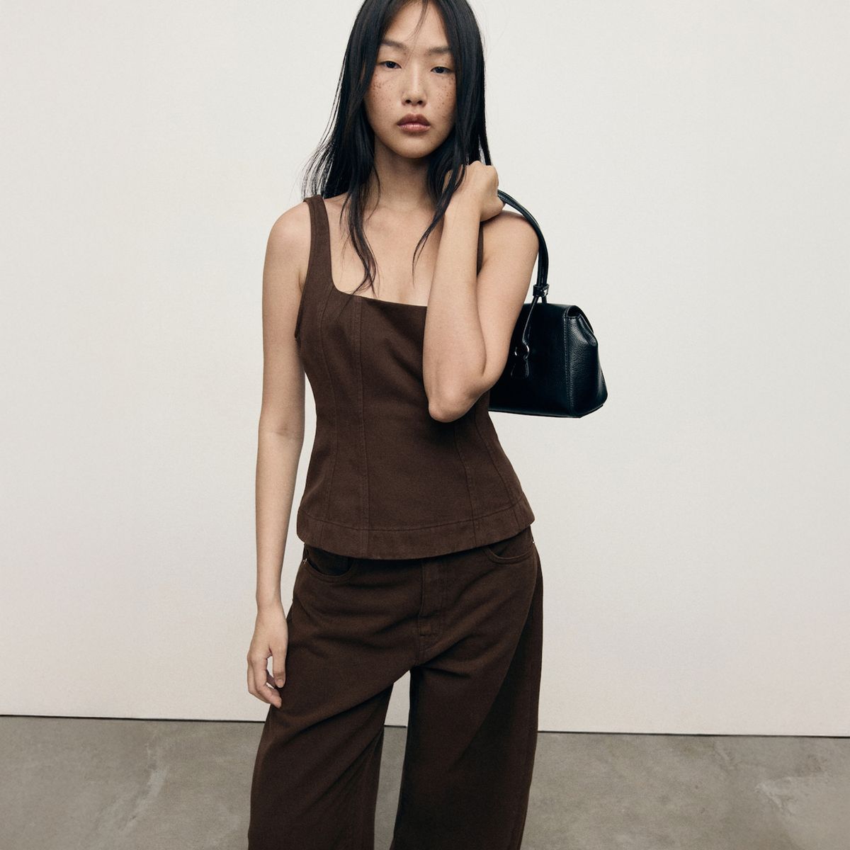 MANGO - Top Denim Evasé Mujer Mango