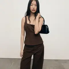 MANGO - Top Denim Evasé Mujer