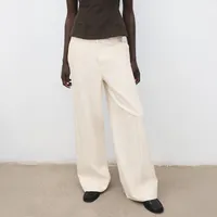 Pantalón Denim Wide Leg Costuras Mujer