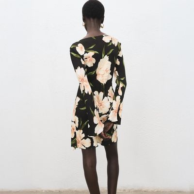 Imagen 2 del producto Vestido Manga Acampanada Estampado Floral Mujer