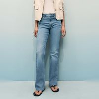 Jeans Flare Tiro Medio Mujer