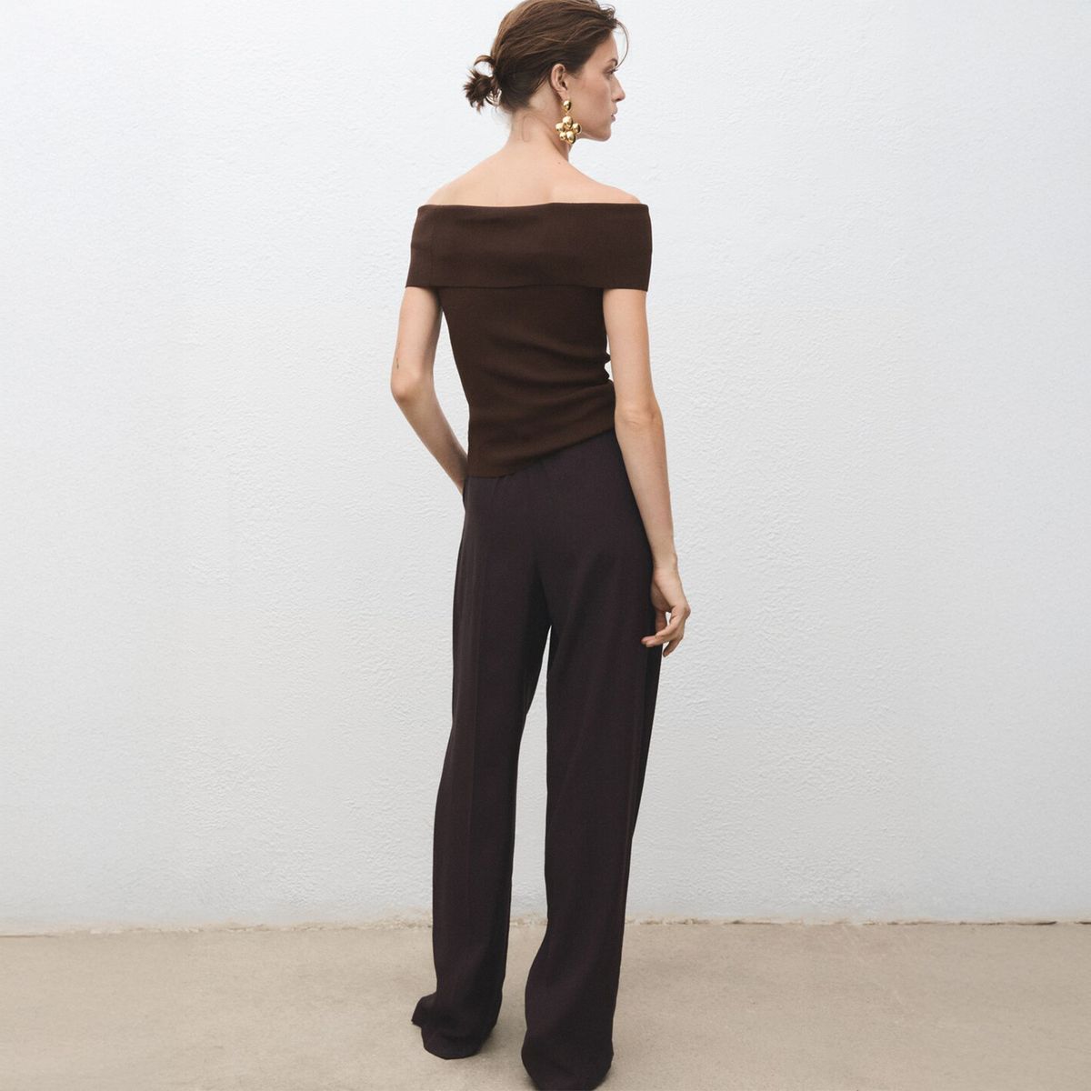 MANGO - Polera Punto Palabra De Honor Mujer Mango