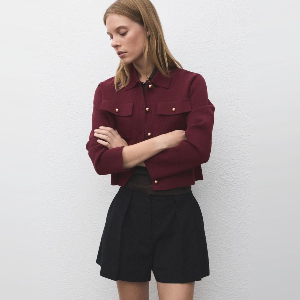 MANGO - Chaqueta Punto Bolsillos Mujer Mango