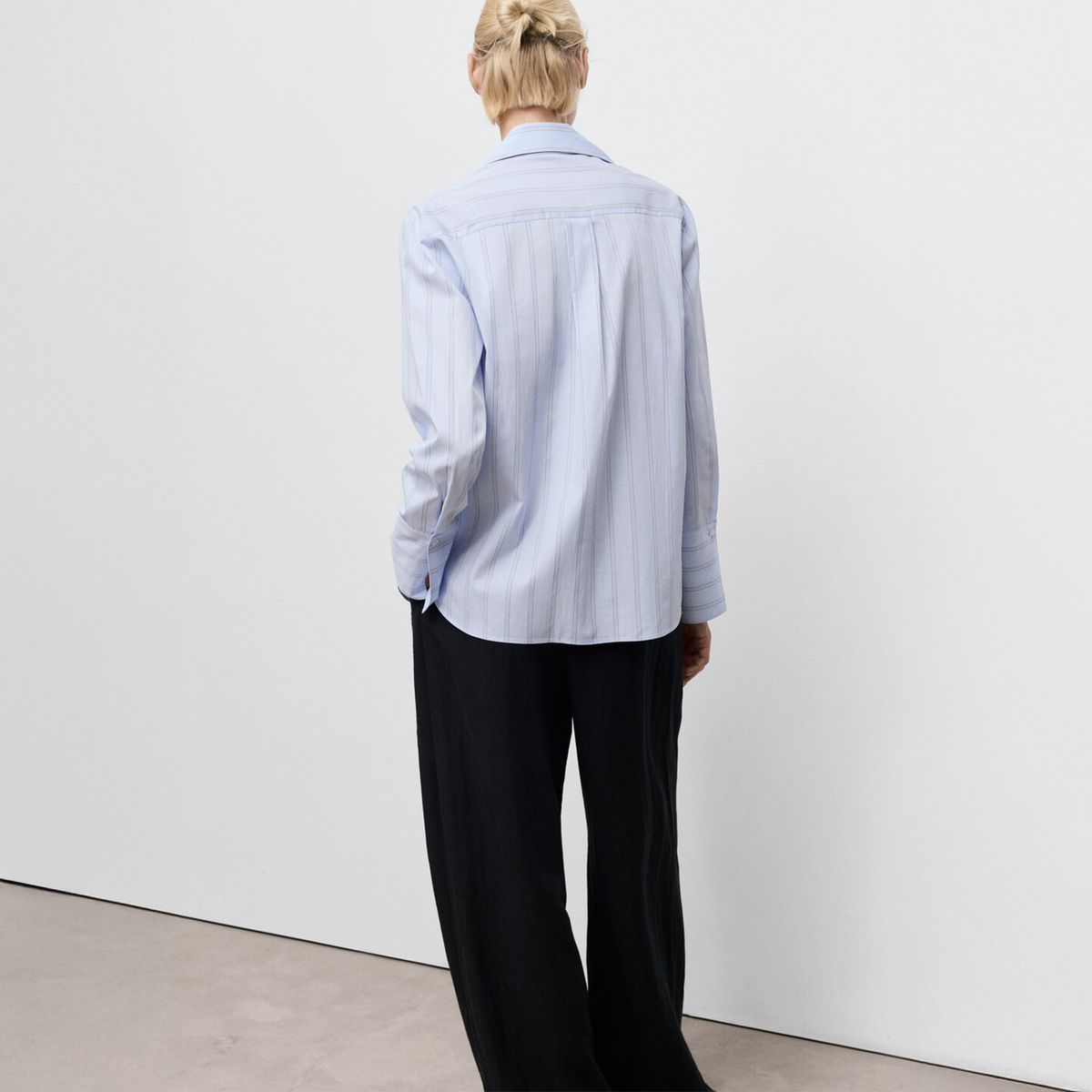 MANGO - Blusa Rayas Solapas Mujer Mango