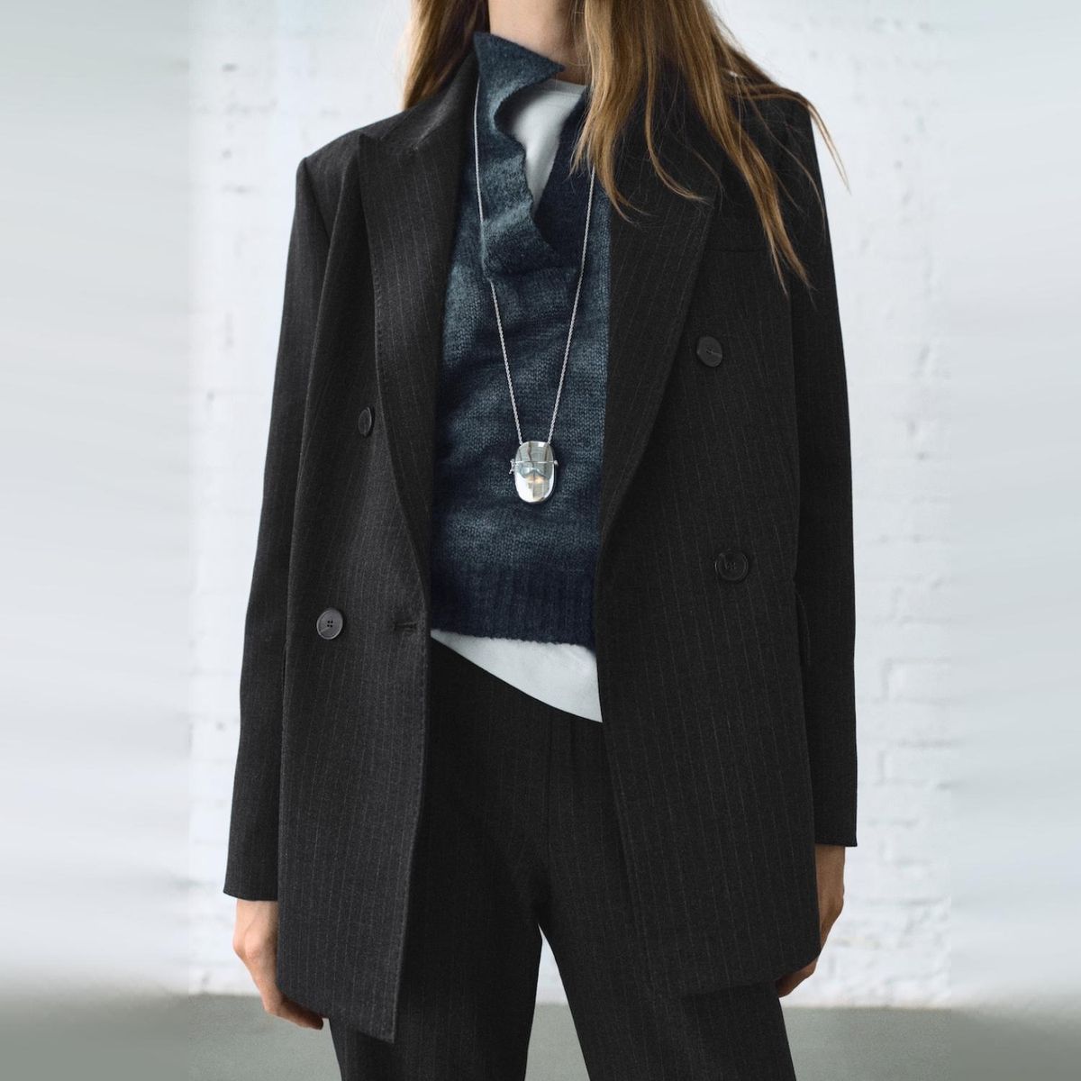 MANGO - Blazer Traje Raya Diplomática Mujer Mango