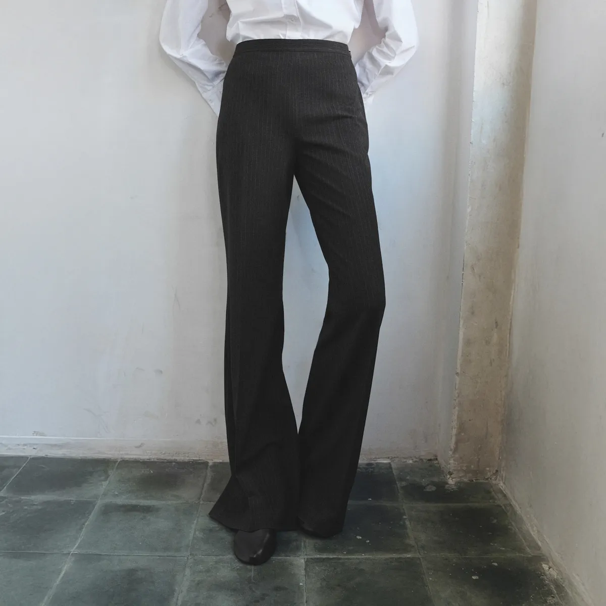 MANGO - Pantalón Traje Raya Diplomática Mujer Mango