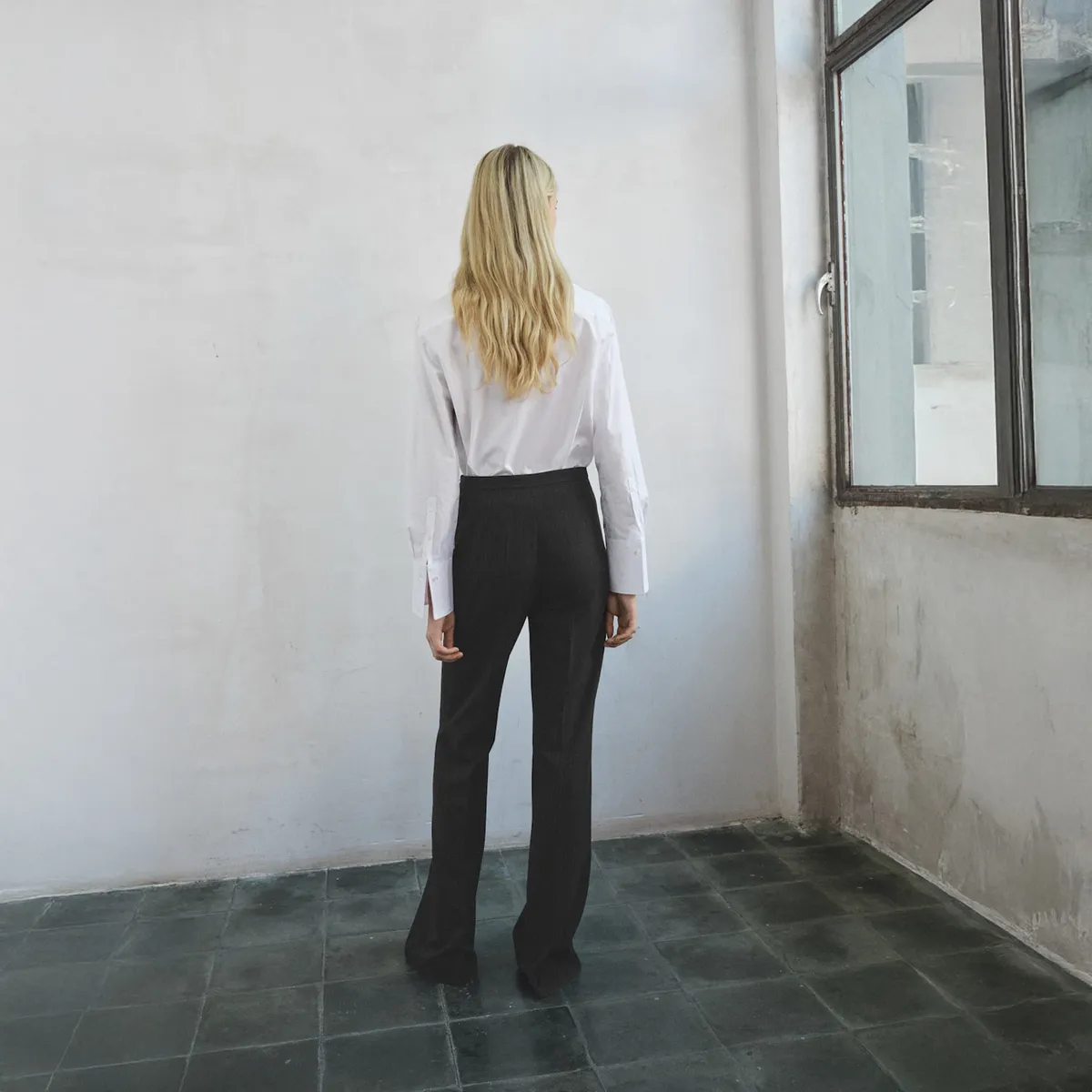 MANGO - Pantalón Traje Raya Diplomática Mujer Mango