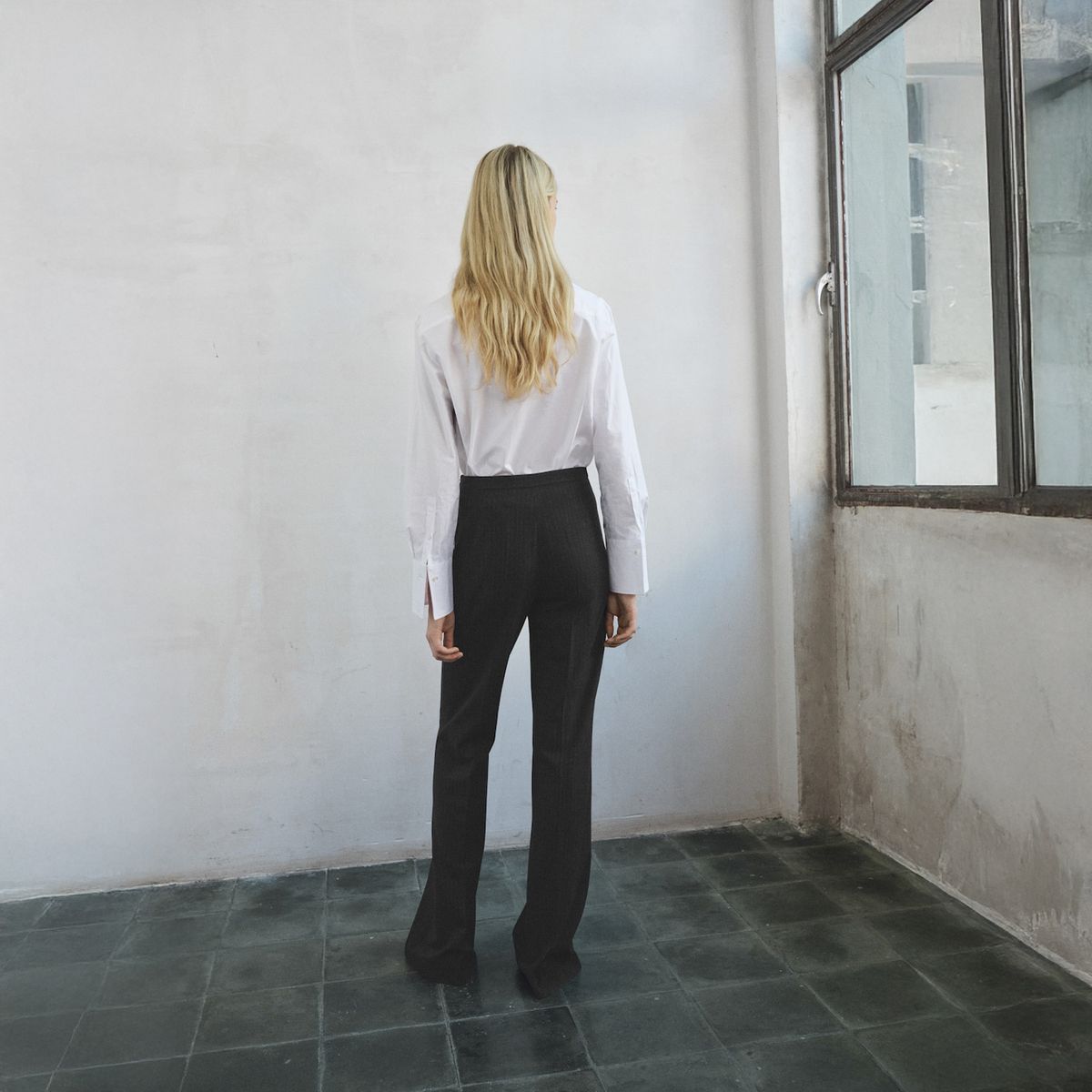MANGO - Pantalón Traje Raya Diplomática Mujer Mango