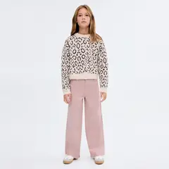 MANGO KIDS - Jeans Wideleg Bajo Deshilachado Niña