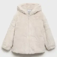 MANGO KIDS - Abrigo Pelo Capucha Niña Mango