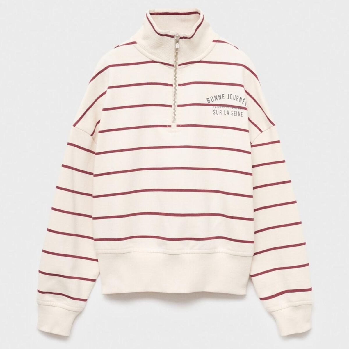 MANGO KIDS - Polerón Rayas Mensaje Estampado Niña Mango