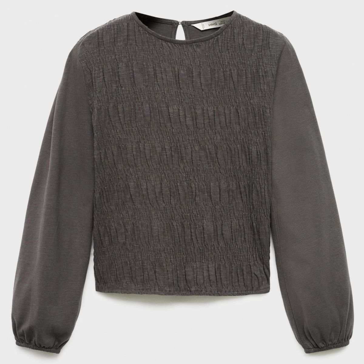 MANGO KIDS - Polera Fruncida Manga Larga Niña Mango