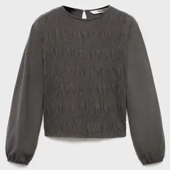 MANGO KIDS - Polera Fruncida Manga Larga Niña Mango