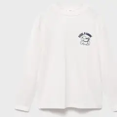 MANGO KIDS - Polera Algodón Dibujo Relieve Niño Mango