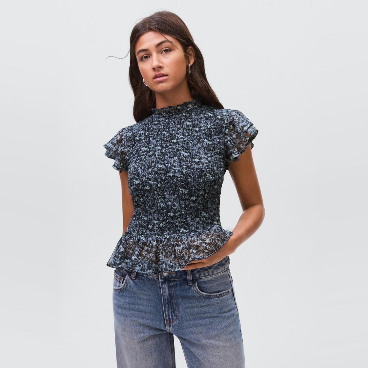 MANGO TEEN - Blusa Estampada Volantes Niña Mango