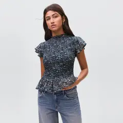 MANGO TEEN - Blusa Estampada Volantes Niña Mango