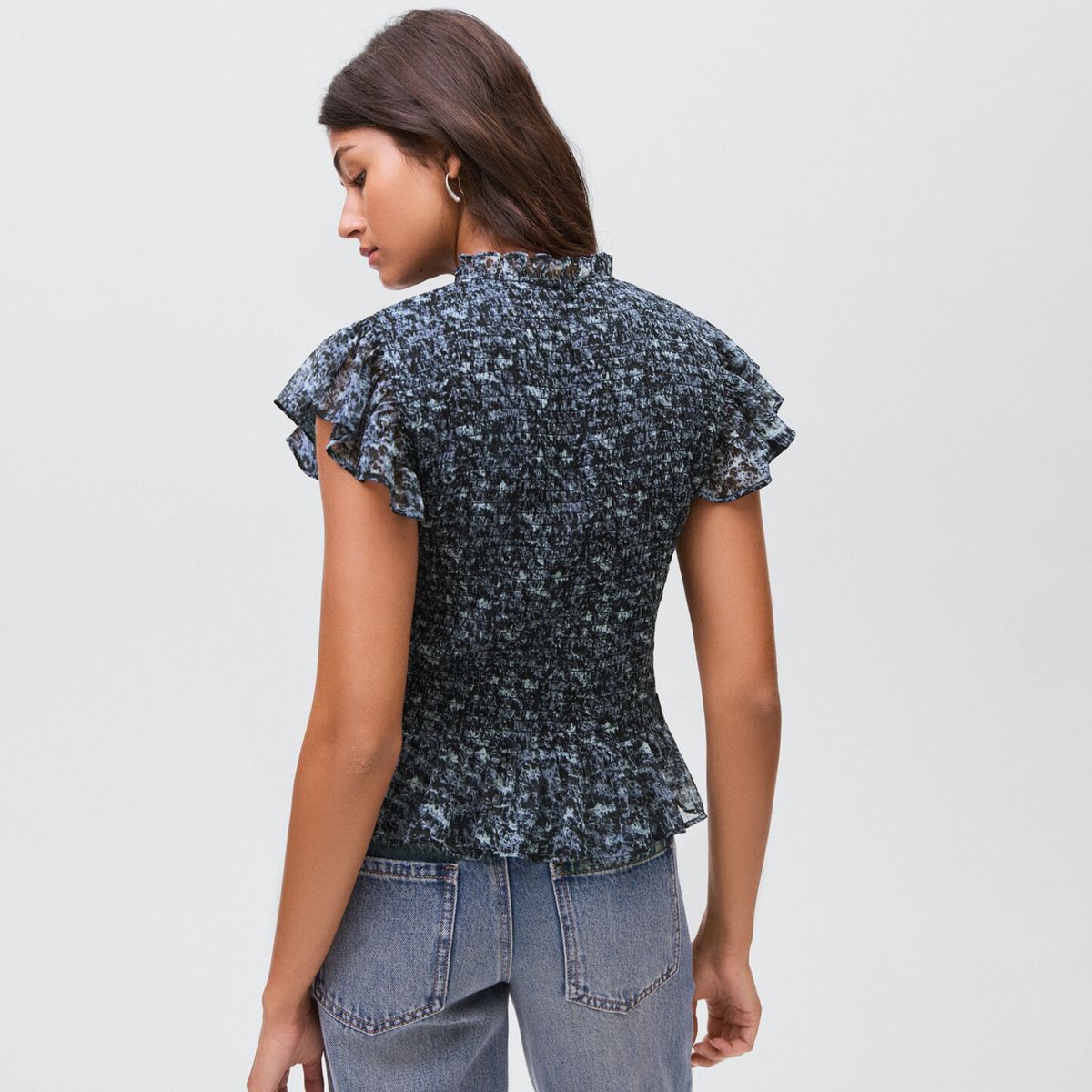 MANGO TEEN - Blusa Estampada Volantes Niña Mango