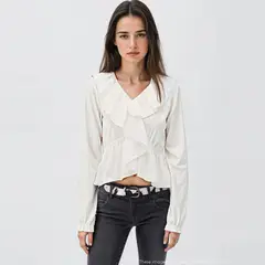 MANGO TEEN - Blusa Cruzada Volantes Niña Mango