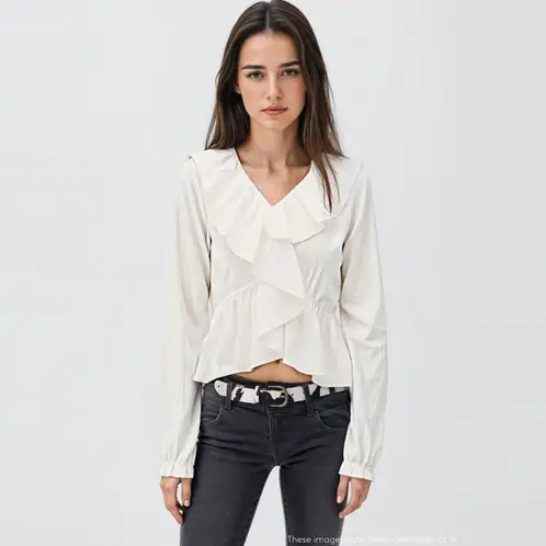 MANGO TEEN - Blusa Cruzada Volantes Niña Mango