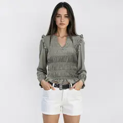 MANGO TEEN - Blusa Fruncida Detalles Bordados Niña Mango