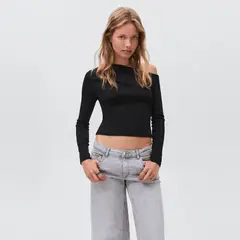 MANGO TEEN - Polera Algodón Asimétrica Niña Mango