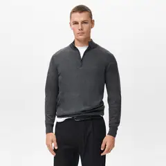 MANGO MAN - Sweater 100% Lana Cuello Perkins Hombre Mango