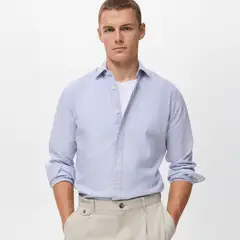 MANGO MAN - Camisa 100% Algodón Rayas Kodak Hombre