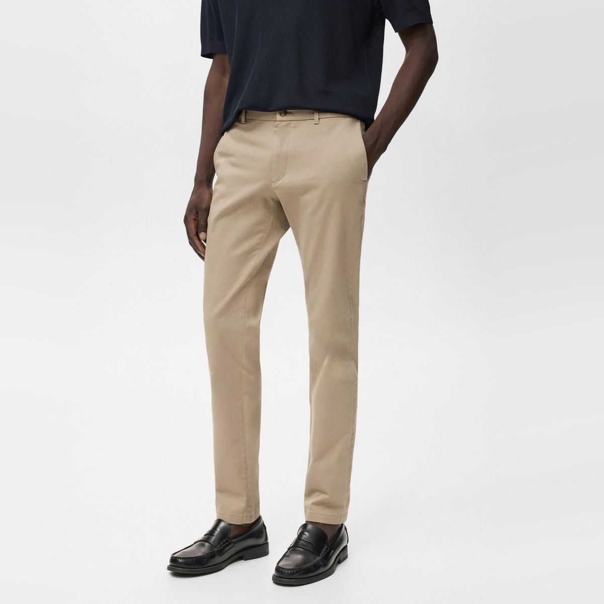 MANGO MAN - Pantalón Barna Slim Fit Chino Sarga Hombre Mango Man