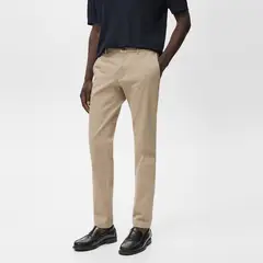 MANGO MAN - Pantalón Barna Slim Fit Chino Sarga Hombre