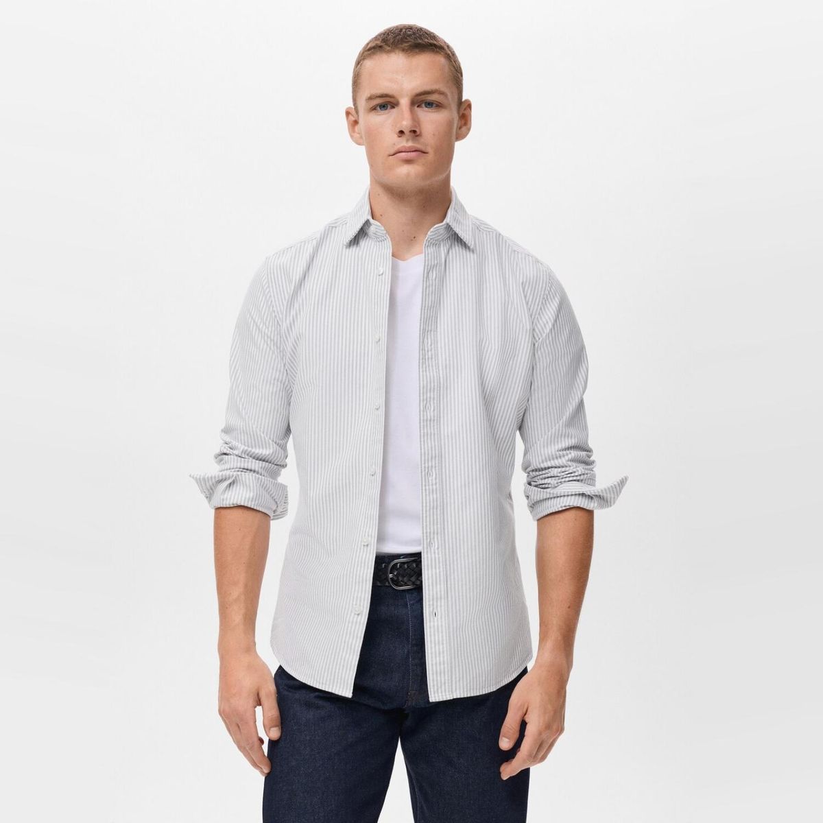 MANGO MAN - Camisa 100% Algodón Rayas Kodak Hombre Mango Man