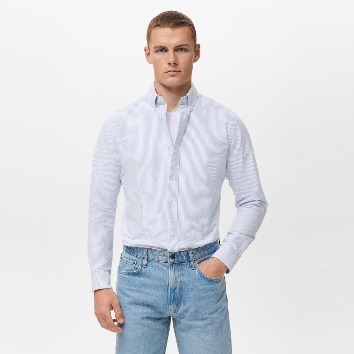 MANGO MAN - Camisa 100% Algodón Rayas Kodak Hombre Mango Man