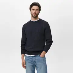MANGO MAN - Sweater 100% Algodón Trenzado Hombre Mango