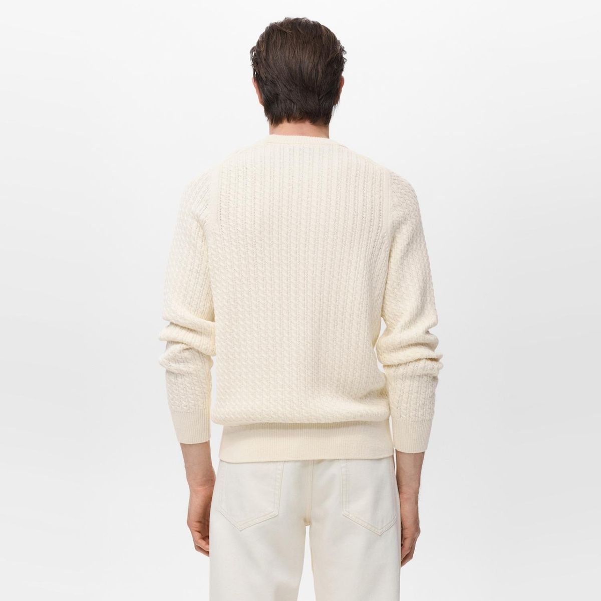 MANGO MAN - Sweater 100% Algodón Trenzado Hombre Mango