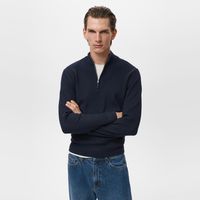Sweater Canalé Cuello Cremallera Hombre