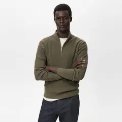 MANGO MAN - Sweater Canalé Cuello Cremallera Hombre