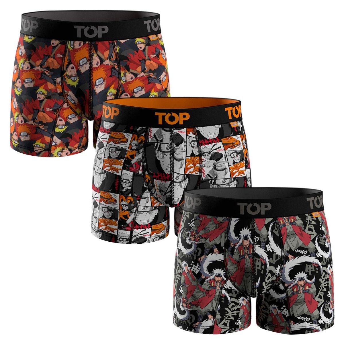 TOP - Pack de 3 Bóxer Naruto Shippūden Hombre Top