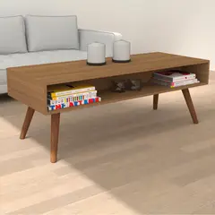 STANFORD - Mesa De Centro Clásica Nogal