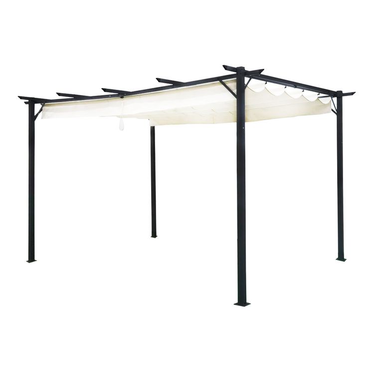 Pérgola Tela Retráctil 3X4 Mt Marfil