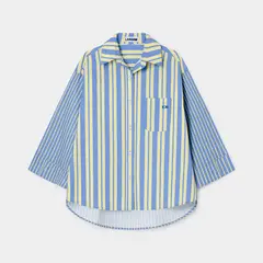 LAAGAM - Blusa Rayas Bolsillo Frontal Algodón Mujer