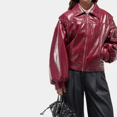 LAAGAM - Chaqueta Bomber Efecto Piel Mujer
