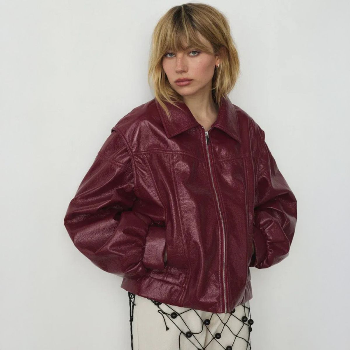 LAAGAM - Chaqueta Bomber Cuero Effect Mujer Laagam