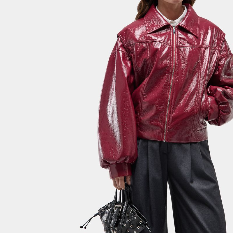 LAAGAM - Chaqueta Bomber Efecto Piel Mujer Laagam