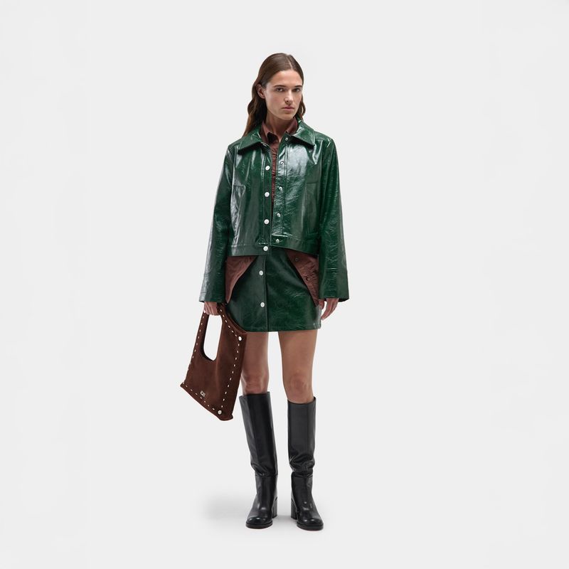 LAAGAM - Chaqueta Corta Efecto Piel Mujer Laagam