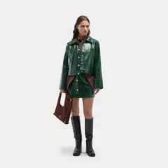 LAAGAM - Chaqueta Corta Efecto Piel Mujer