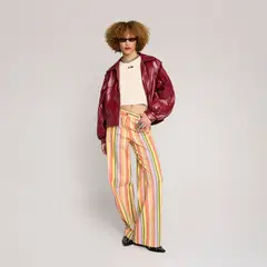 LAAGAM - Pantalón Tiro Medio Algodón Mujer